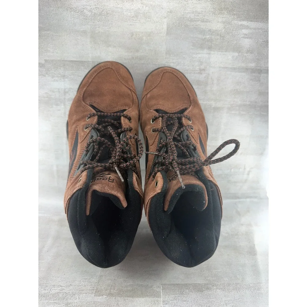 Reebok Men Brown Suede Mid Top Hiking Boots RA 411 KRI Steel Shank Size 8.5
